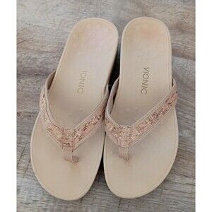 Vionic Tide II Orthotic Women's Sandal Gold‎ Cork Neutral Comfort 11